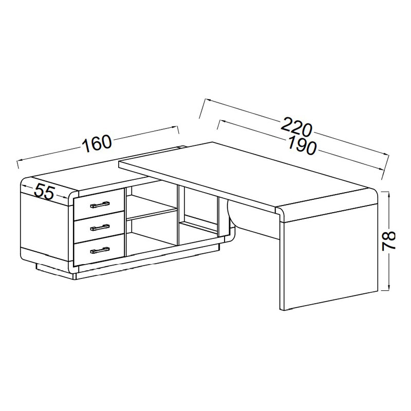 میز مدیریت سینما چوب مدل بن‌سای - Thumbnail 1